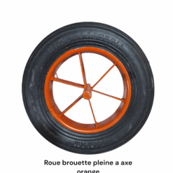 Roue brouette pleine a axe orange **