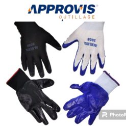 Gant tissu lisse 1/2 ( B ) bleu-noir (P/ 12PCS S/600 pcs) **